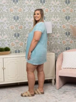 Zenana Washed Double Gauze Raw Edge V-Neck Dress | S - XL -STACCAT Clothing Shop 15c771743393d5900f5c1f2e1adc06e3