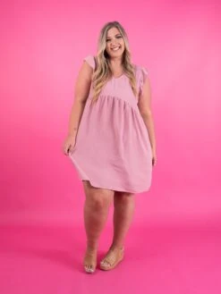 V-Neck Flutter Sleeves Babydoll Airflow Dress | S - XL