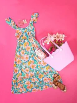 PRE-ORDER Blu Pepper Watercolor Floral Print Ruffle Midi Dress |S-L -STACCAT Clothing Shop 1e10fc827710b4e25f3cd44e1b5a6f76
