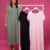 V-Neck Maxi T-Shirt Dress | S - XL