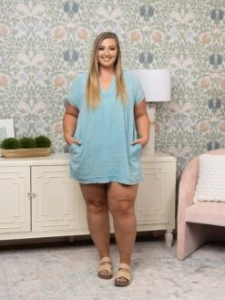 Zenana Washed Double Gauze Raw Edge V-Neck Dress | S - XL -STACCAT Clothing Shop 2c5eed5cd8fed9b52c60bf397589fa7a