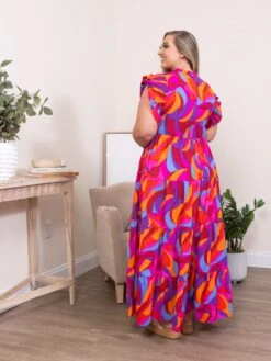 Abstract Print High Tiered Maxi Dress | S-XL -STACCAT Clothing Shop 3e2eb8ff60e8e3d97624cd0e3c5d91ee