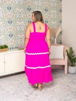 Ric Rac Lace Trim Tiered Midi Dress | S - 3XL -STACCAT Clothing Shop 4ebc66a8cf7c1b040a6a0c92682c76e2