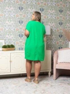 Airflow Solid Color Split Neck Shift Dress | S-3X -STACCAT Clothing Shop 54a7a07a2e5b3f3f735bfdc5ad0e997e