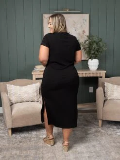 Short Sleeve Dress W/ Side Slit | S-3X -STACCAT Clothing Shop 62e6ac97bea2855c05fba7b59c4bff5b