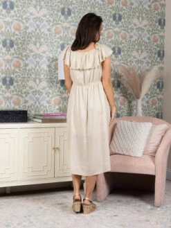 Ruffle Sleeve Cotton Linen Dress | S - L -STACCAT Clothing Shop 63be56b2e4528db689fe1b4206b8f19a