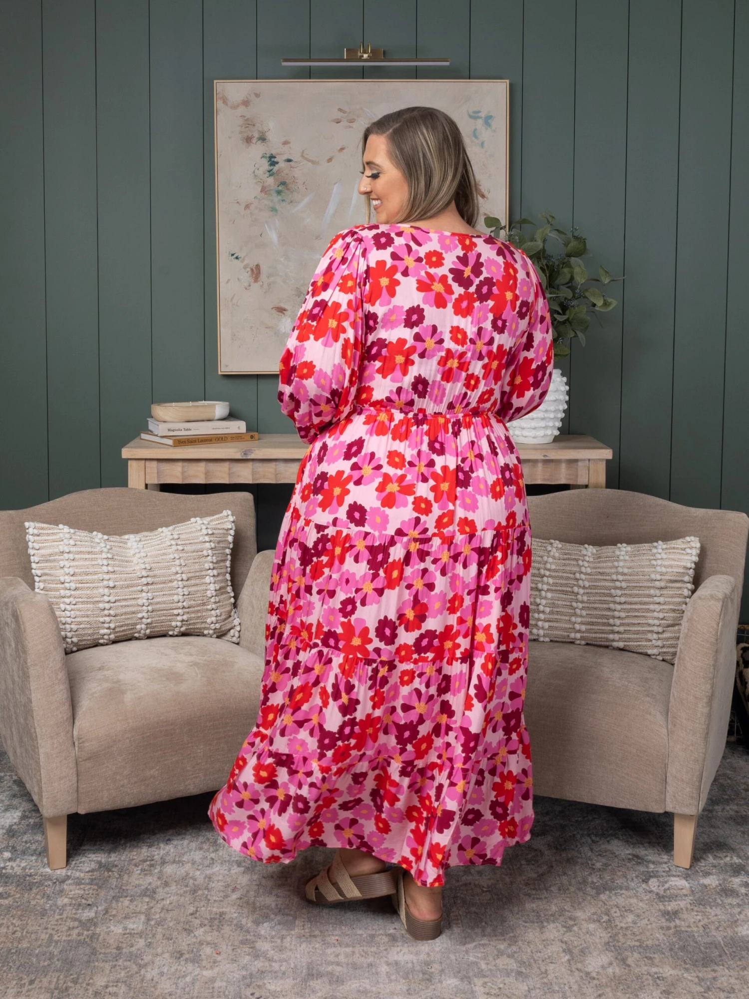 Floral Print Smocked Surplice Bodice Tiered Maxi Dress | S-3XL 6 Floral Print Smocked Surplice Bodice Tiered Maxi Dress | S-3XL - Image 4