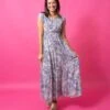 Paisley Print Square Neck Short Sleeve Maxi Dress | S - XL -STACCAT Clothing Shop 795e9f889844504a1700bac783e78fa8