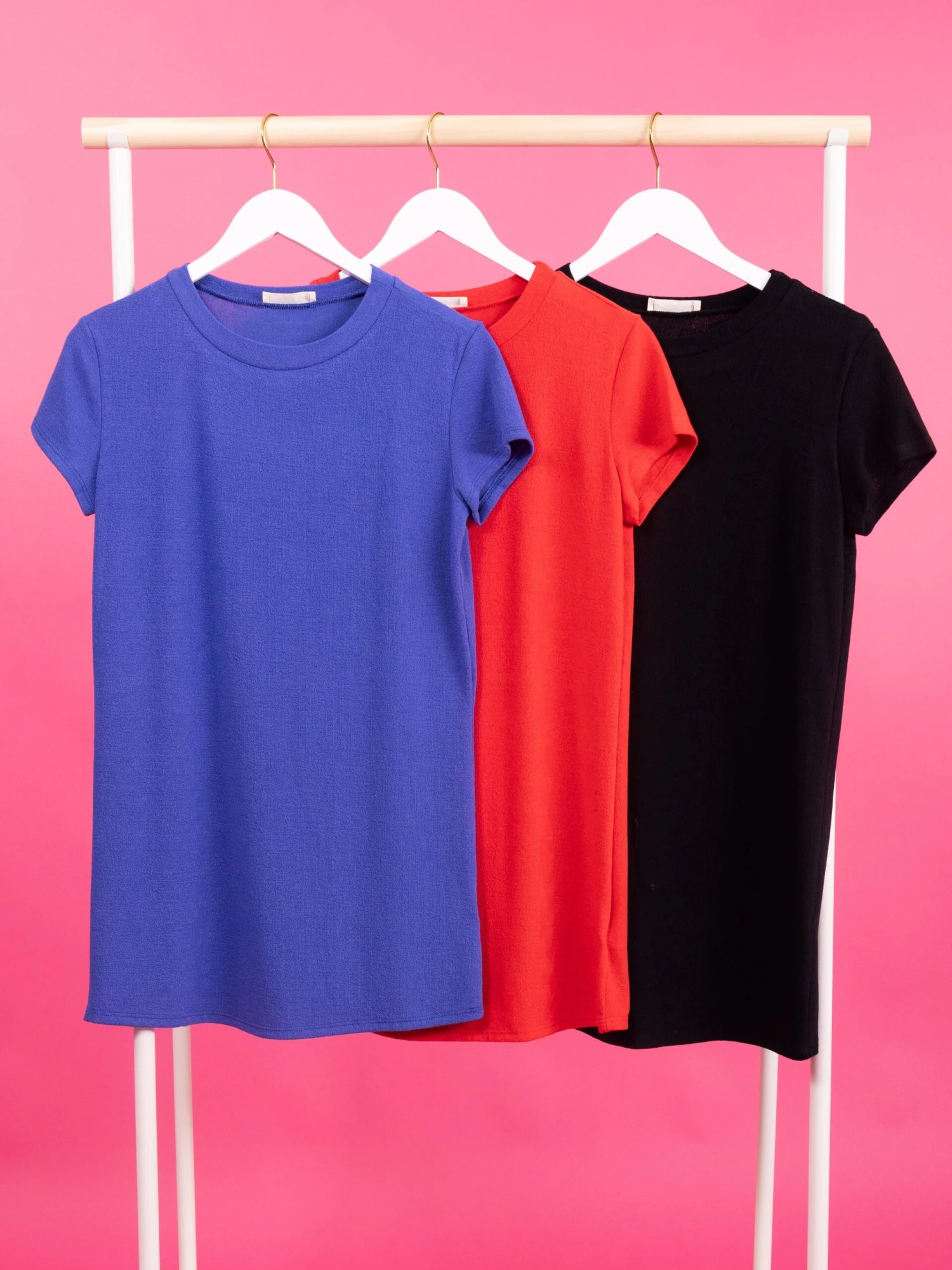 Short Sleeve Crepe Hacci Shift Dress | S-L 3 Short Sleeve Crepe Hacci Shift Dress | S-L