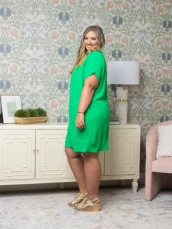 Airflow Solid Color Split Neck Shift Dress | S-3X -STACCAT Clothing Shop 85582dd6e8ba6f142f0a8c6d7b99222b