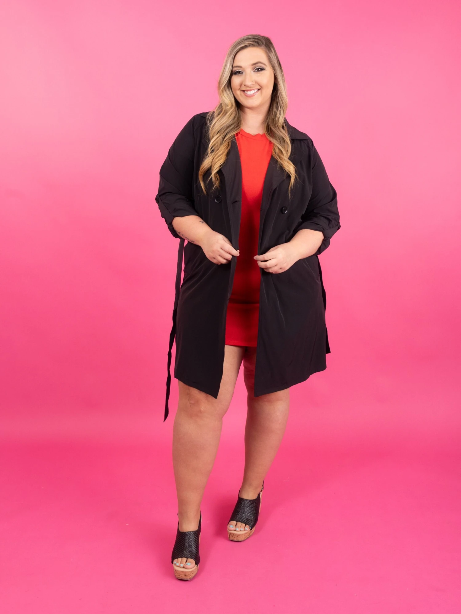 Short Sleeve Crepe Hacci Shift Dress | S-L 8 Short Sleeve Crepe Hacci Shift Dress | S-L - Image 6