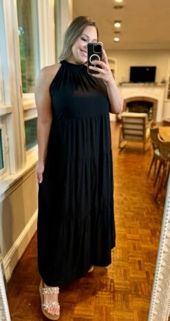 Tiered Halter Neck Maxi Dress | S-3X -STACCAT Clothing Shop 9b2df8026ae749fafa9be337b5c8fc85