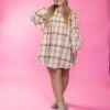 Plaid Print Long Sleeve Collared V Neck Babydoll Dress W/ Pockets | S - XL -STACCAT Clothing Shop Btx7dwdsO6tBPsYIISQ75Zs65g0BvMYotGlIjn4A