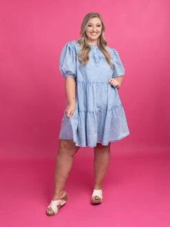 Washed Denim Button Up Mini Dress W/ Short Puff Sleeves | S-3X -STACCAT Clothing Shop Cez0Bh1cls2CbHp5nABCTcwTH6SkDgqbdZ8YhKTG