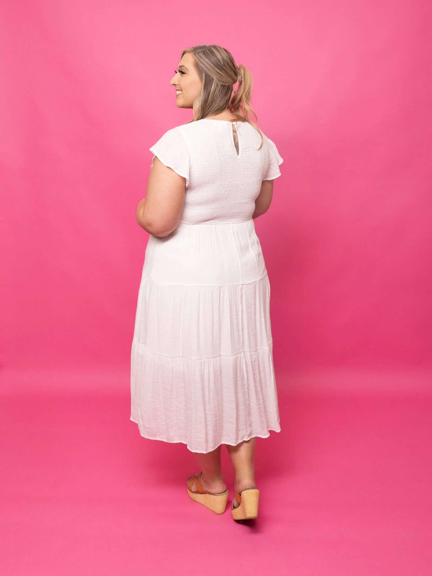 Smocked Tiered Midi Dress | S-3X 9 Smocked Tiered Midi Dress | S-3X - Image 7