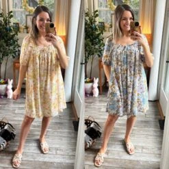 Vintage Flower Print Mini Dress| S-2XL *Final Sale*