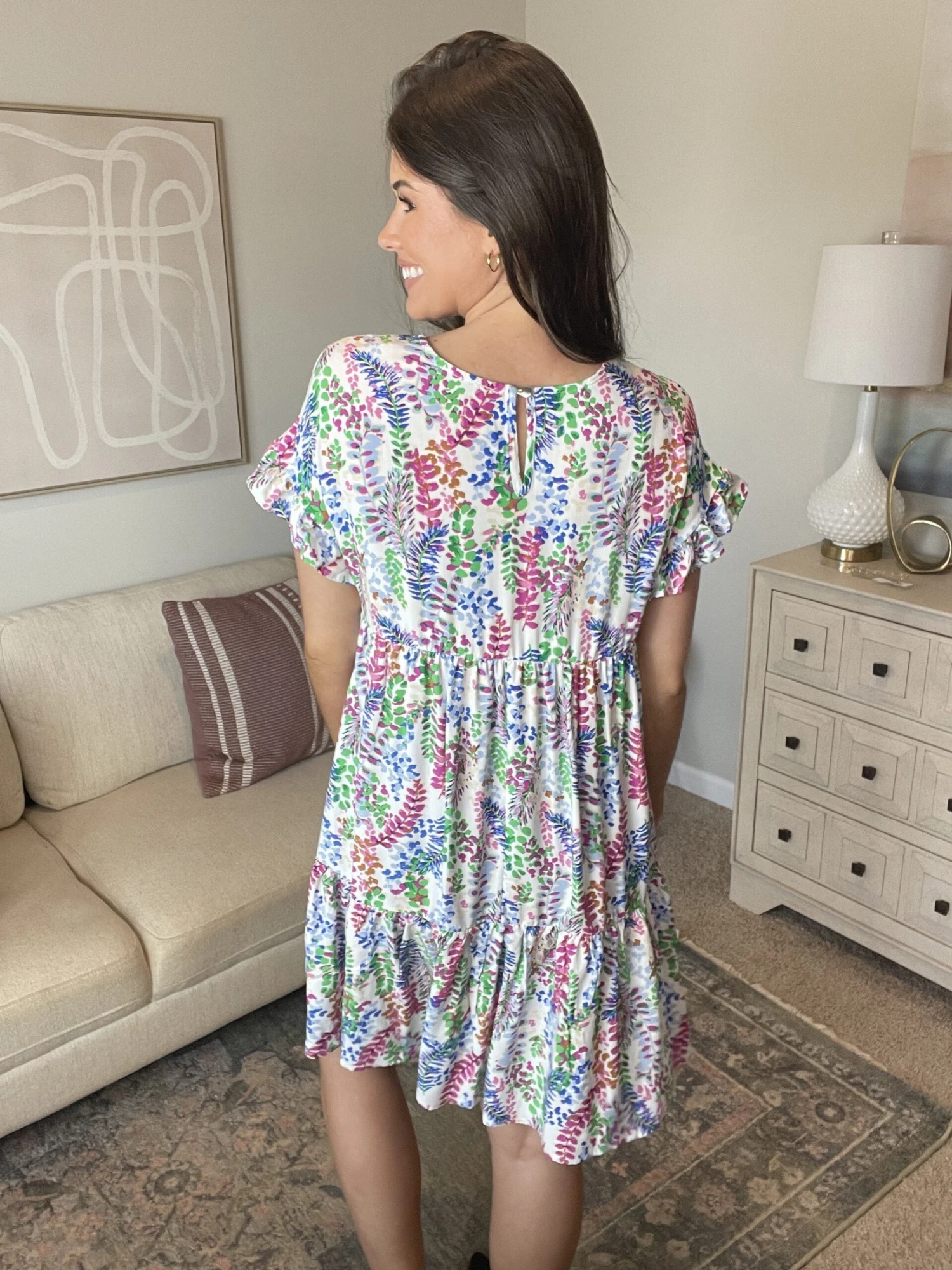 Print Ruffle Sleeve Babydoll Dress | S - 3X 12 Print Ruffle Sleeve Babydoll Dress | S - 3X - Image 10
