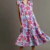 Floral Print Ruffle V-Neck Front Tie Tiered Maxi Dress | S - L -STACCAT Clothing Shop YfeFuVJgcshRa9qcDDX54YWhuJsuMbCDutIAsSeN