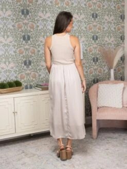 Knit Mixed Media Sleeveless Midi Dress | S - L -STACCAT Clothing Shop aa53ae09d4bda0a53323994067c9bdff