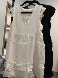 V-Neck Ruffle Sleeve Tiered Woven Dress | S - L