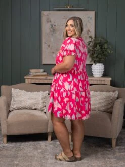 Abstract Printed Puff Short Sleeve Tiered Dress | S - XL -STACCAT Clothing Shop c40ce521377d0093a9f2f962738f7a93