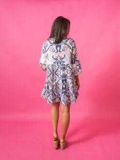 Print Bracelet Sleeve Buttoned Mini Dress | S - XL -STACCAT Clothing Shop c6bd0b5866027e71f89d3e75f43b17d2