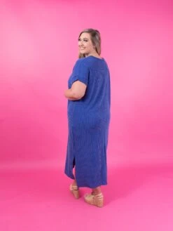 Short Sleeve Round Neck Ribbed Midi Dress | S - 2X -STACCAT Clothing Shop d47be9f7f5190c42f21fe9e8c0ead47b