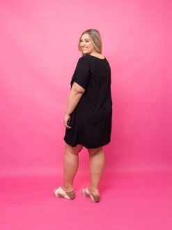 Airflow Short Sleeve V-Neck Dress | S - 2X -STACCAT Clothing Shop d4de8e8a1234914bce49890a52c7ef58