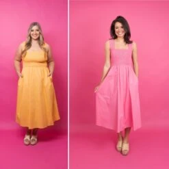 Smocked Sleeveless Midi Dress | S - XL