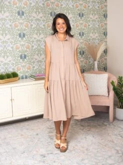 Collared A-Line Tiered Button Maxi Dress | S - 2XL -STACCAT Clothing Shop f181cee1a6e7343617a9b2b73a6ec60c