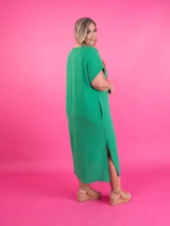 Airflow V-Neck Short Sleeve Maxi Dress W/ Slits | S - XL -STACCAT Clothing Shop fb330420e0e44fb379dd670057137ca5