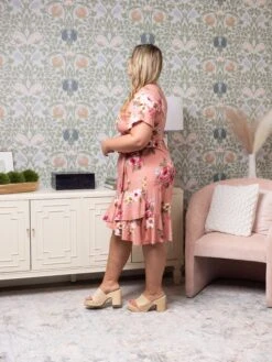 Floral Print Ruffled Wrap Midi Dress | S - XL -STACCAT Clothing Shop fca8dbe18275bcf7719724290999817f