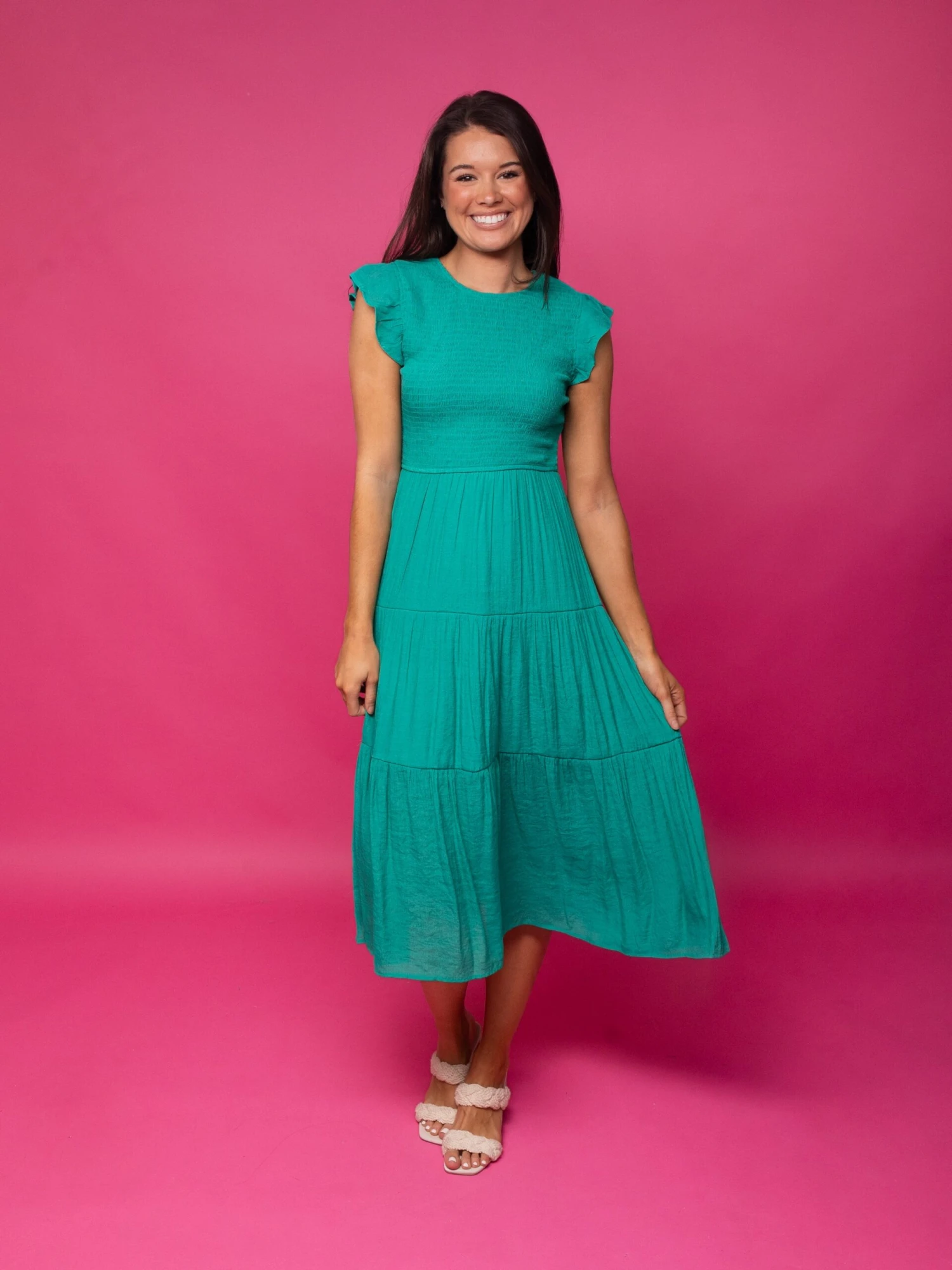 Smocked Tiered Midi Dress | S-3X 4 Smocked Tiered Midi Dress | S-3X - Image 2