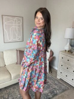 Floral Tiered Ruffle Long Sleeve Mini Dress | S - 3XL -STACCAT Clothing Shop tfXvXrXsVPzTN4MRqT3bCb60LXGNvelrzZWnnn5i